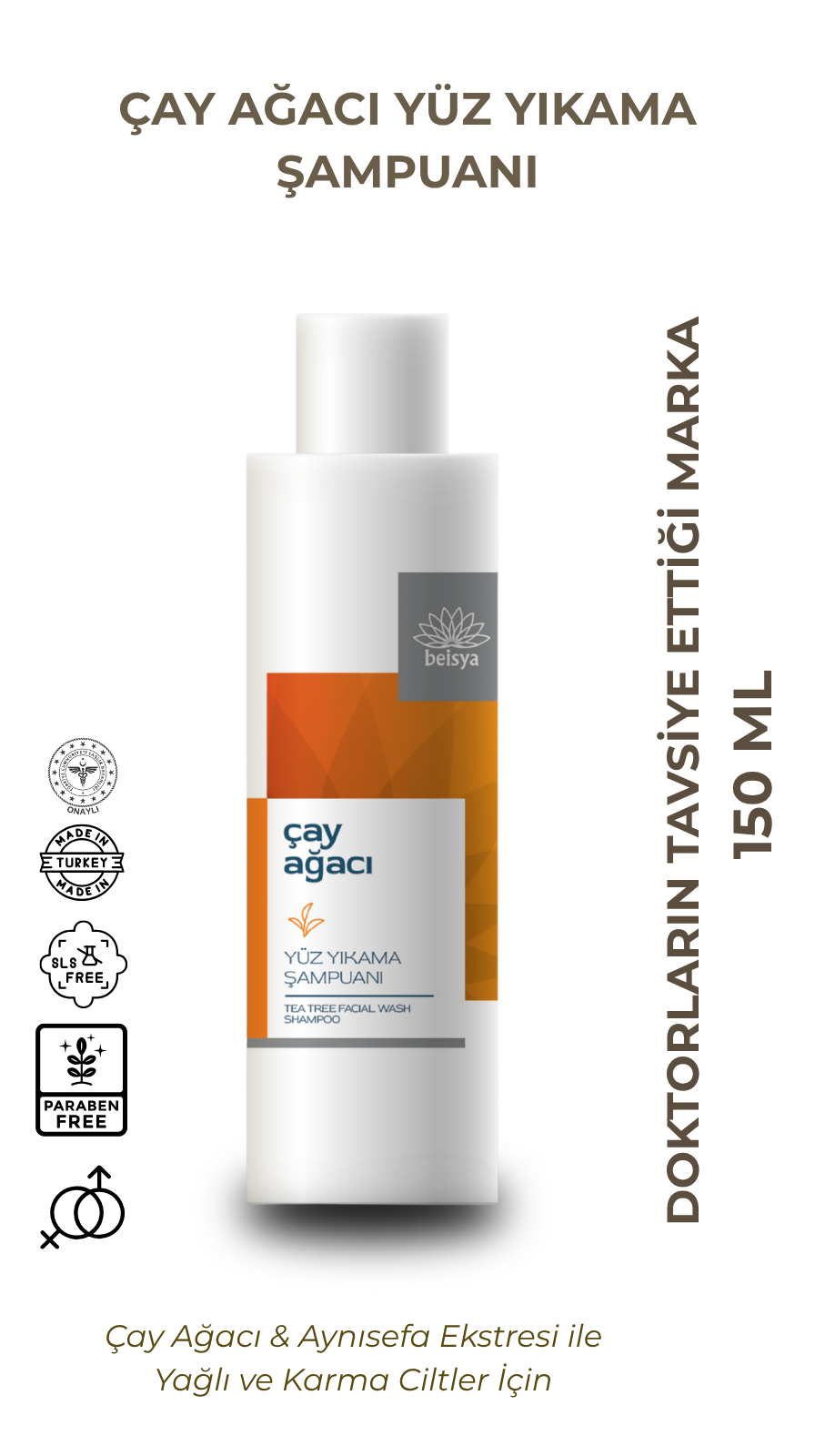 Beisya Çay Ağaçlı Yüz Yıkama Şampuanı 150 ml